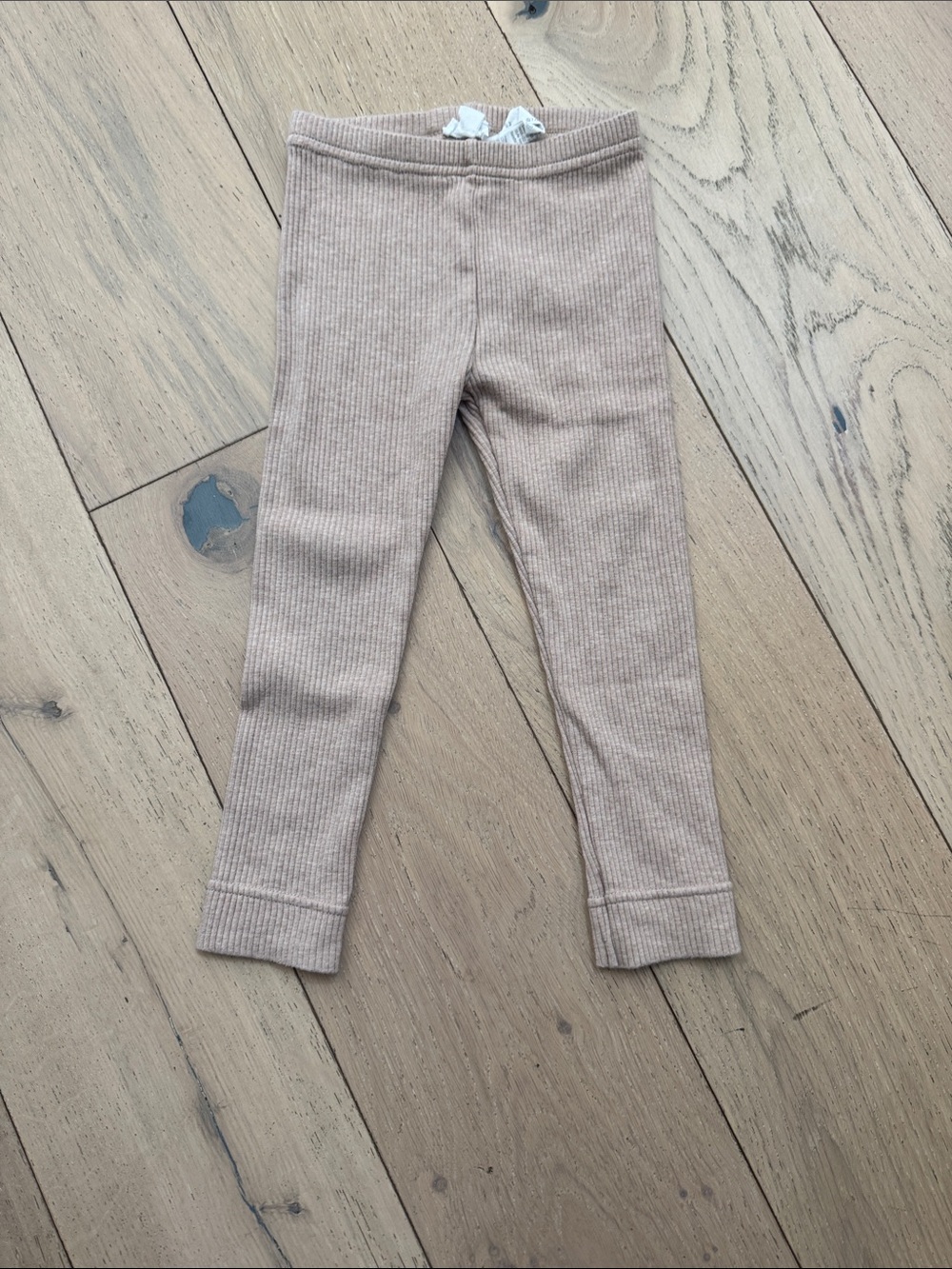 Jamie Kay 2Y Kids Ribbed Leggings in Light Taupe